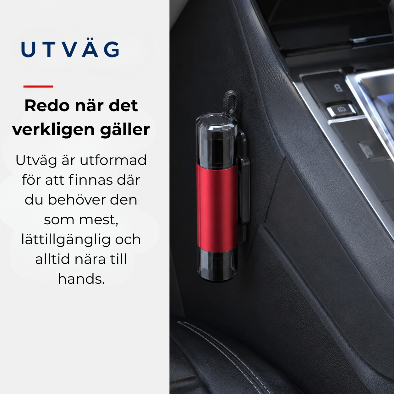 Utväg - nödhammare och bältesskärare för bilen